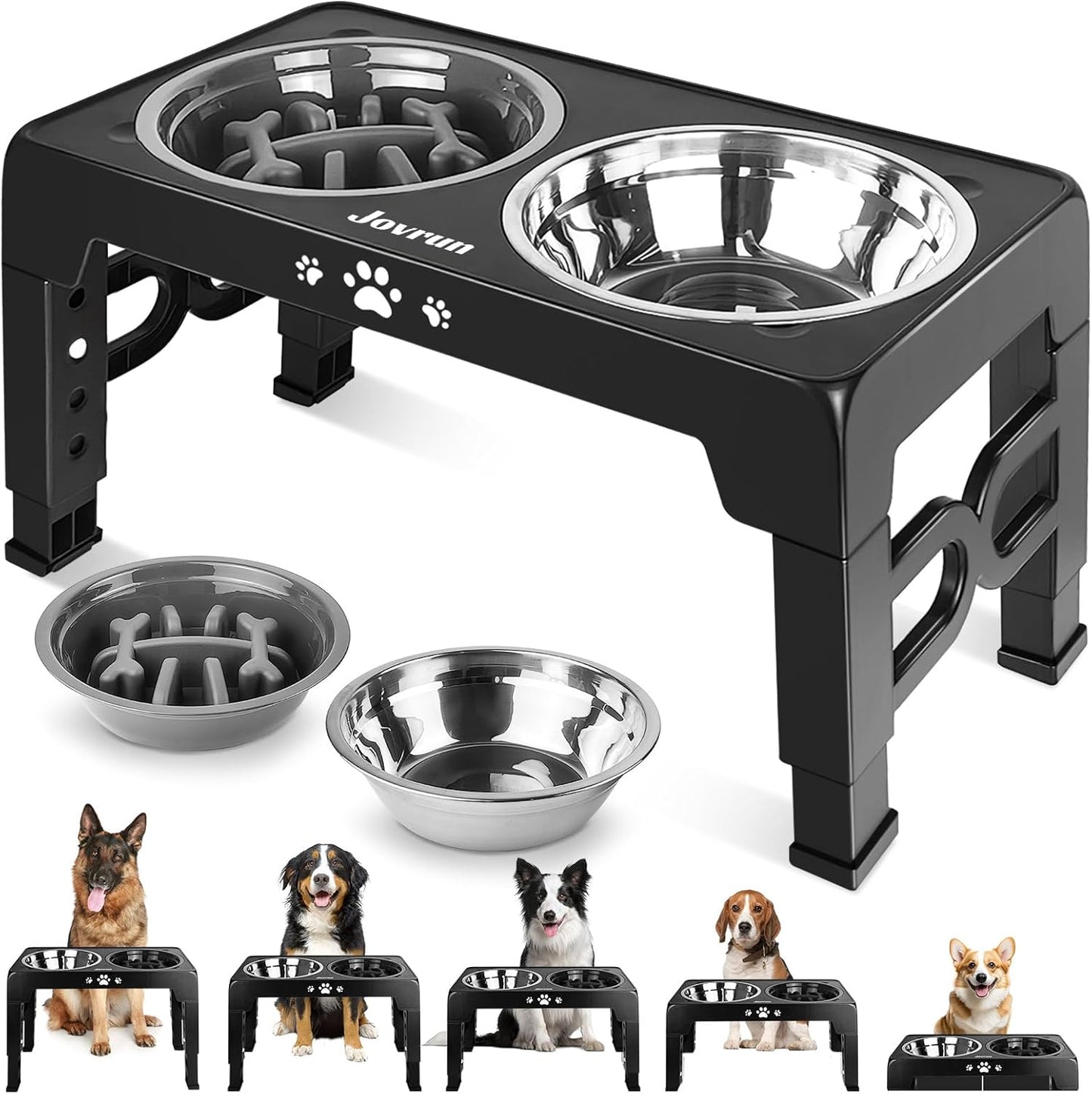 Elevated Dog Bowls for Medium Size Dogs, Non-Slip Dog Feeder with 1*St