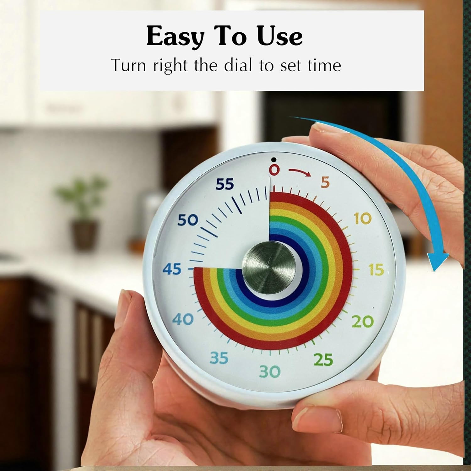 Visual Timer, Kitchen Timer Rainbow Disk 60 Minute Countdown Timer for