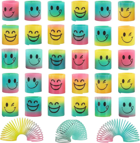 30 Pack Spring Rainbow Magic Fidget Stress Coil Mini Springs Bulk Toys