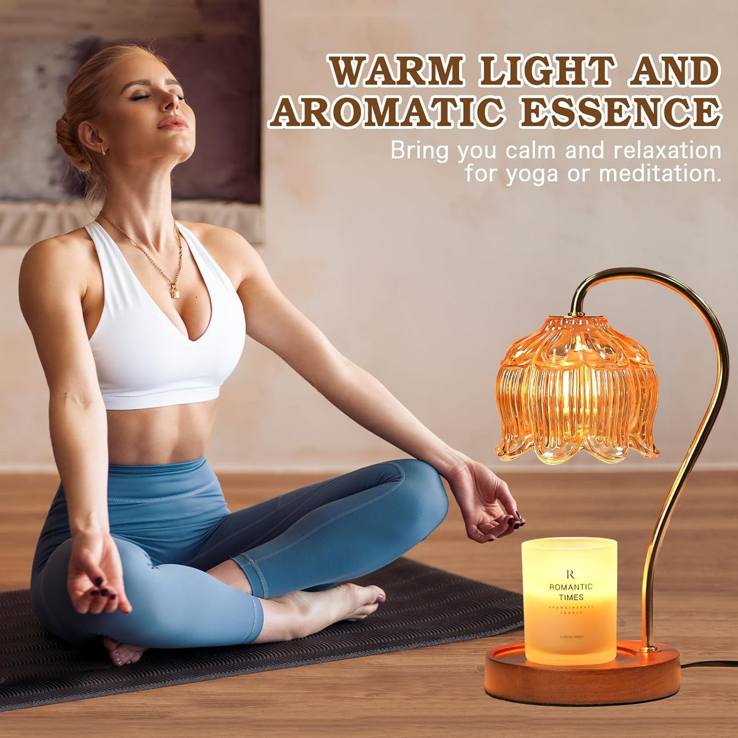 Flower Candle Warmer Lamp with Timer, Dimmable Candle Lamp Warmer, Mot
