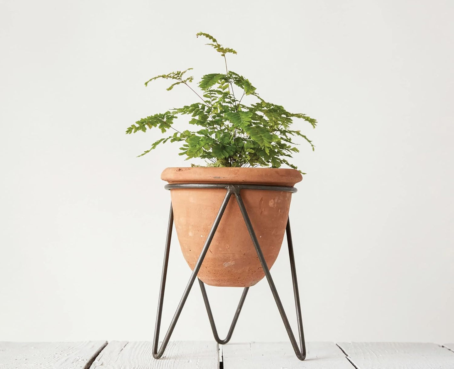 Creative Co-Op Terracotta Pot with Metal Stand