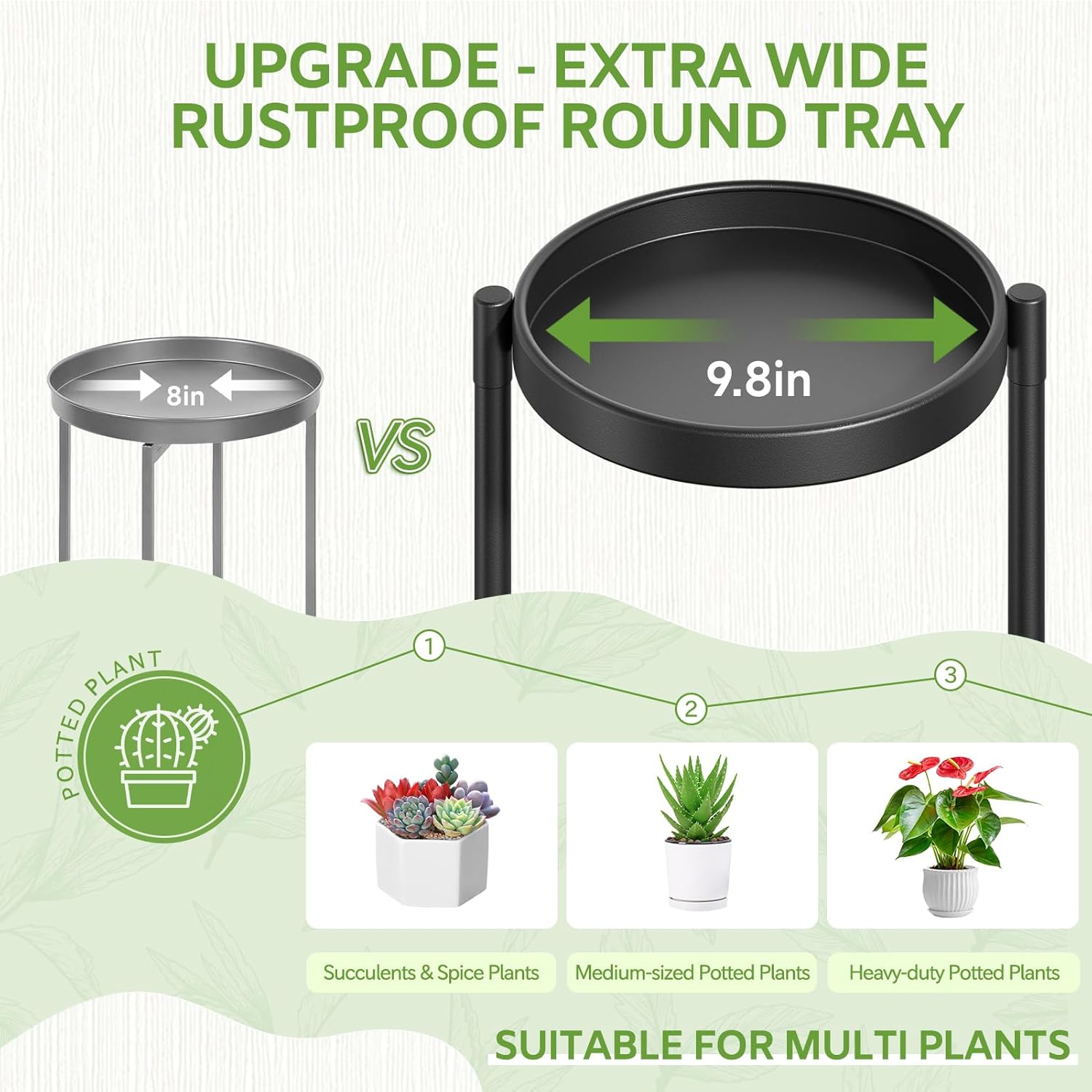iDavosic.ly 6 Tier Large Plant Stand Indoor with 10 Inch Wide Tray, Ti