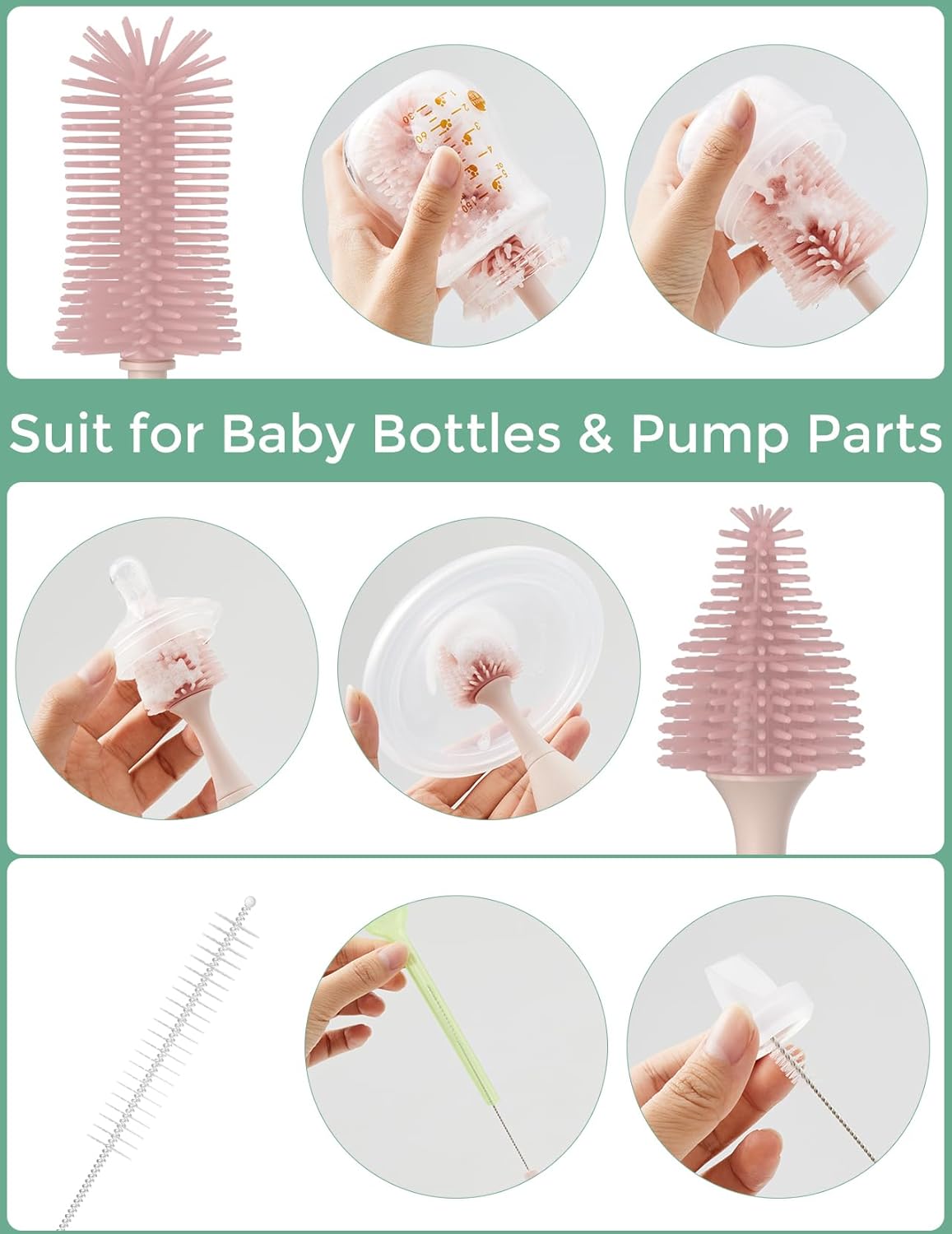 Momcozy Bottle Brush Kit with Push-Press Foam Design - Newborn Essenti
