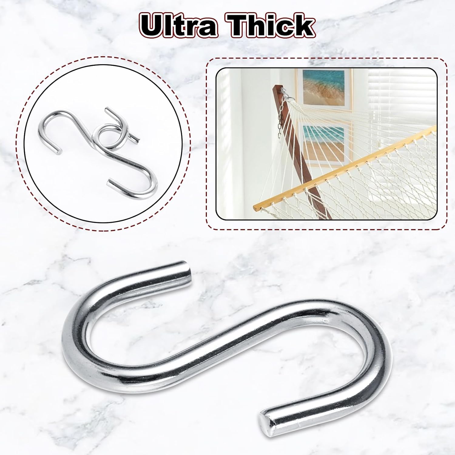 LANIAKEA 50PCS Stainless Steel S Hooks - 2 in 304 Stainless Steel S Sh