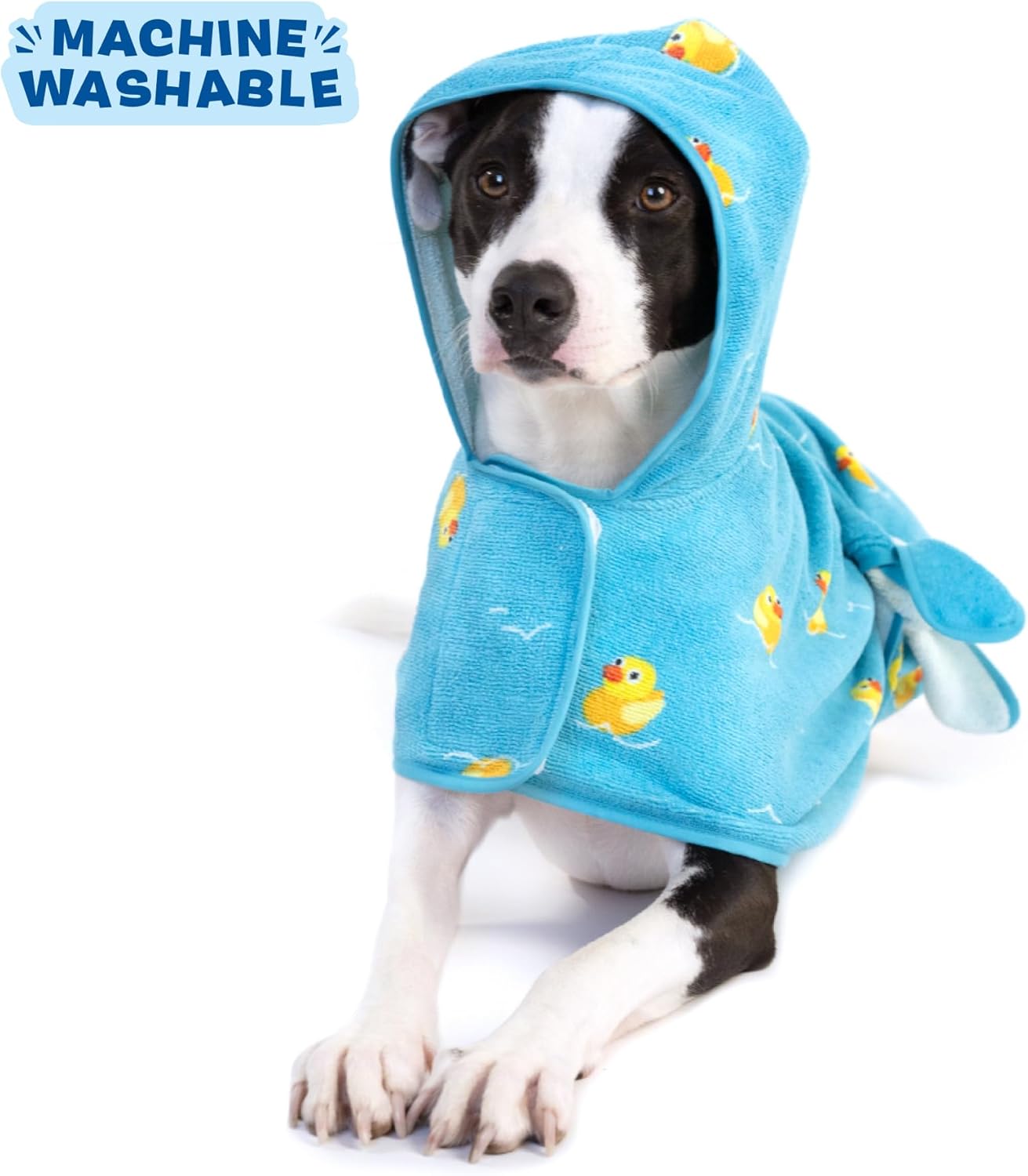 Barkbox Dog Bathrobe Fast Drying with Hook and Loop Closure & Wrap Tie