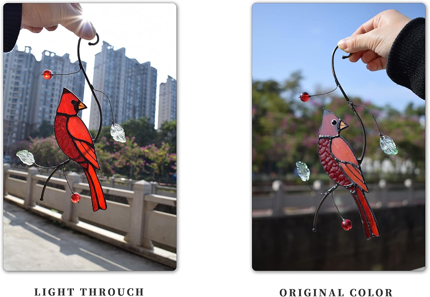 Lolitarcrafts Bigger Cardinal Stained Glass Window Hangings Cute Birds