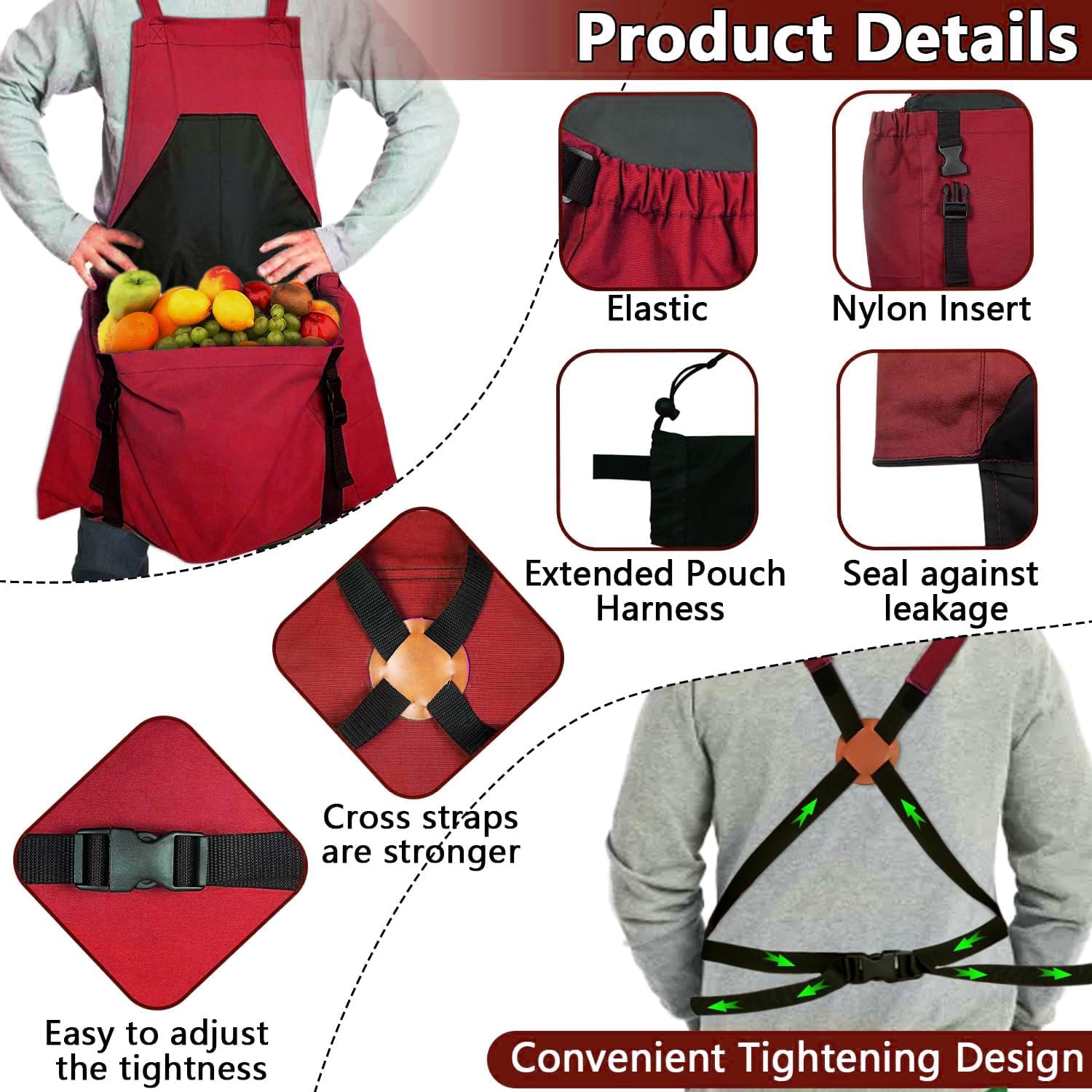 Gardening Apron, Harvest Apron Gardening Gifts for Men Gardening Apron