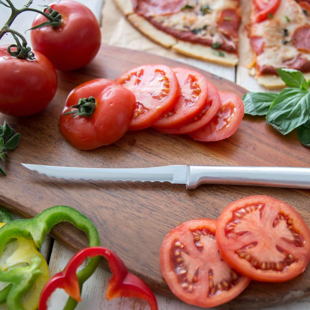 Rada Cutlery Tomato Slicer Knife (R126), 5" Stainless Steel Serrated B