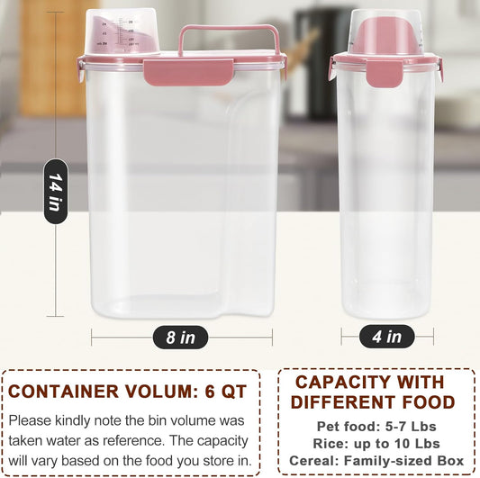 TBMax Portable Dog Food Storage Container 5 to 7 Lbs, Airtight Cat Foo
