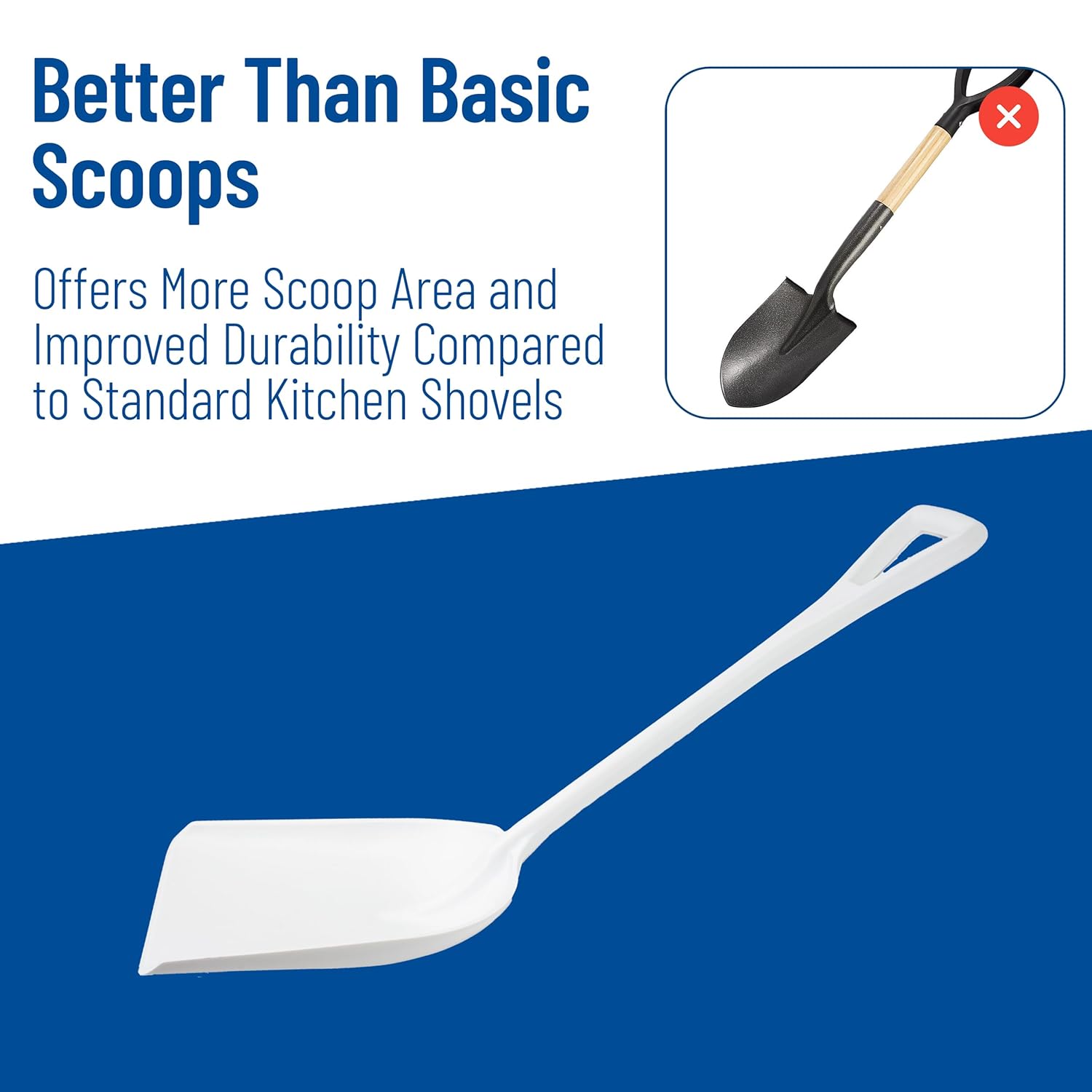 SPARTA 41077EC02 Plastic Sanitary Shovel, Food Safe Plastic Shovel For