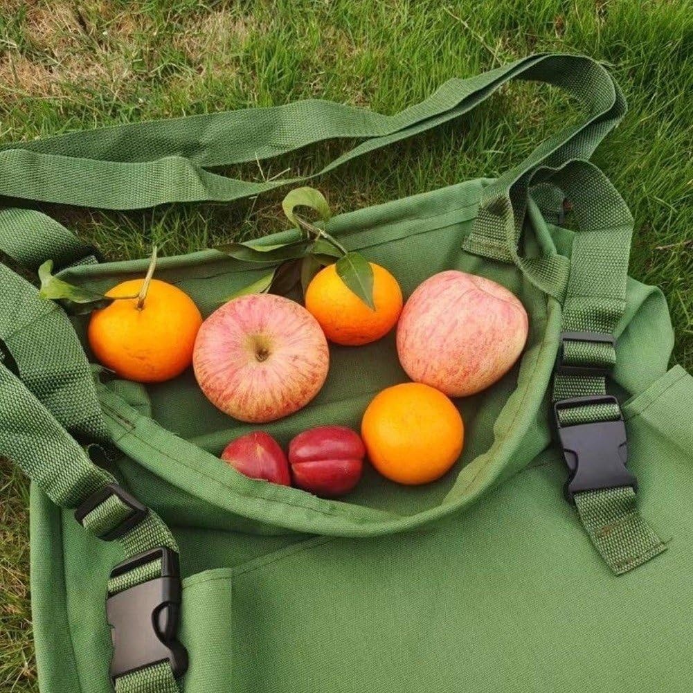 Fruit Picking Bag Harvest Apron for Garden Adjustable Vegetable Picking Bag Harvest Pouch Canvas Gathering Tote Bag