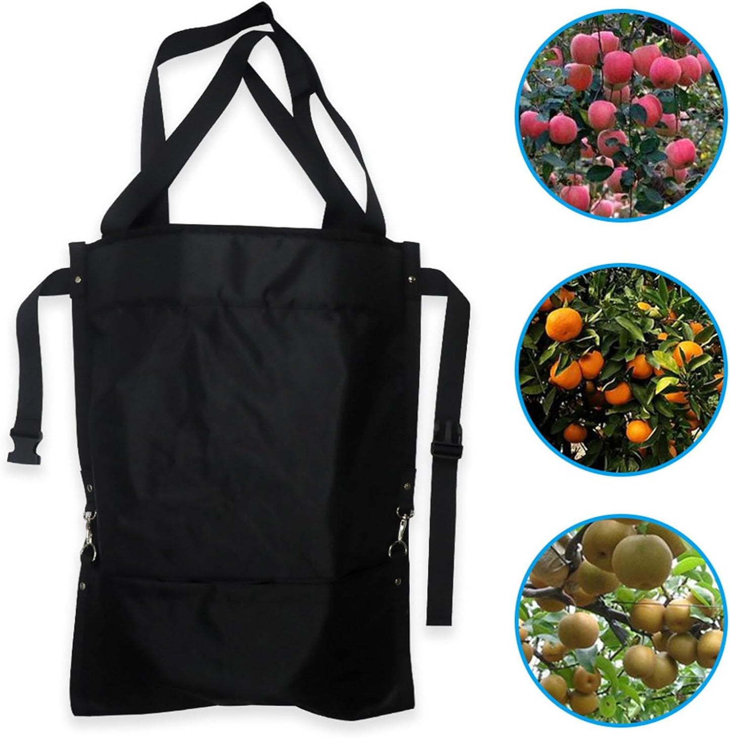 Harvest Bag,Waterproof Tool Bag,Adjustable Garden Harvest Apron with Pockets - for Foraging Orchard Farm Nut Gathering Garden Picnic Outdoor Collecting