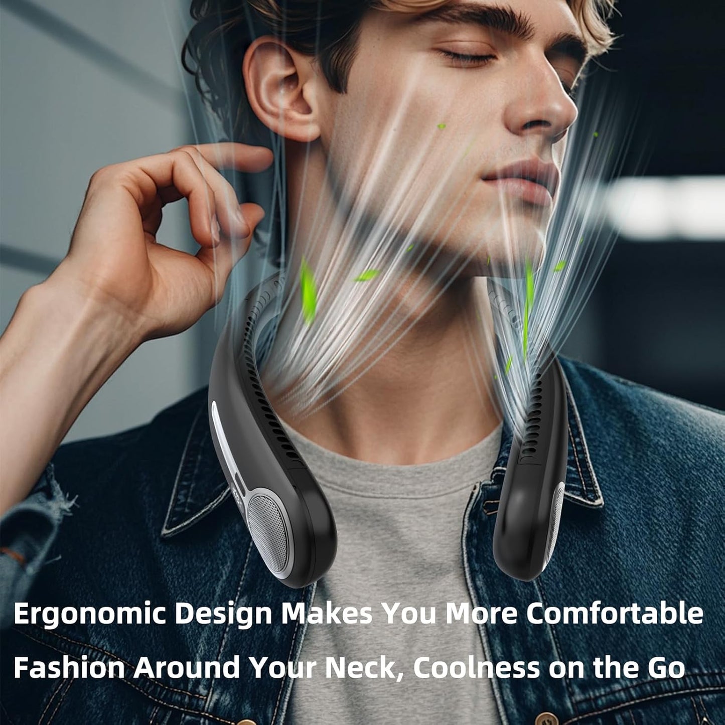 Portable Neck Fan,Hands Free Personal Wearable Bladeless Fan,6000mAh U