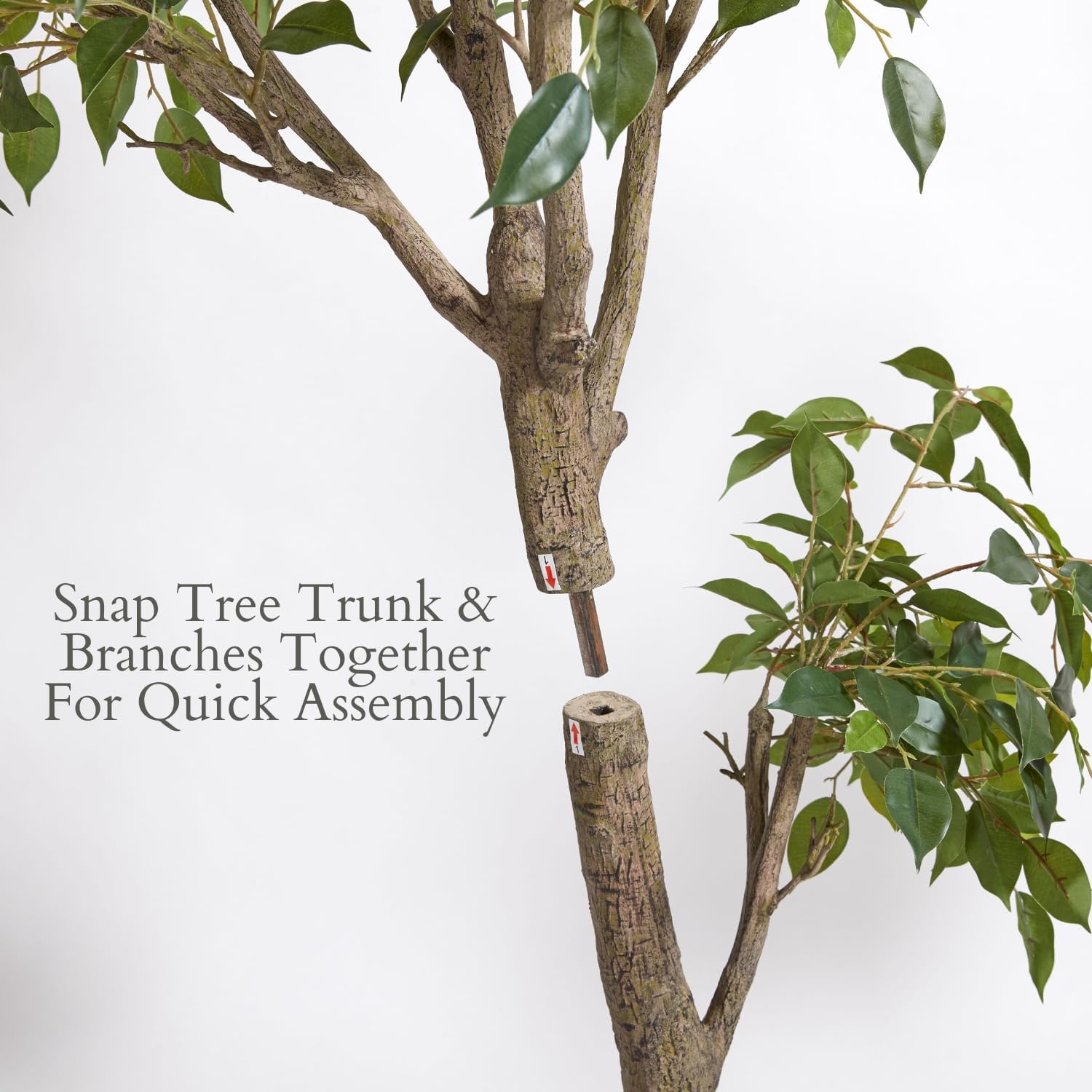 CG Hunter Faux Ficus Tree, Premium Artificial Indoor Plant Stands 6.5’