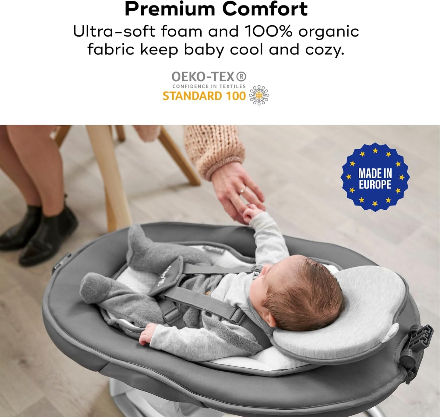 Babymoov Lovenest Organic Baby Infant Cushion, Pediatrician Designed Versatile, Comfortable, Machine-Washable Head and Neck Support (Made in Europe), Baby Registry Must Have