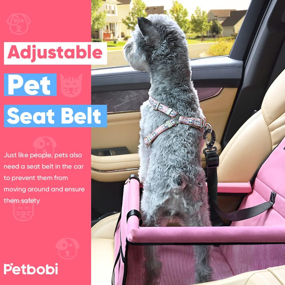 Petbobi Pet Reinforce Car Booster Seat for Dog Cat Portable and Breath