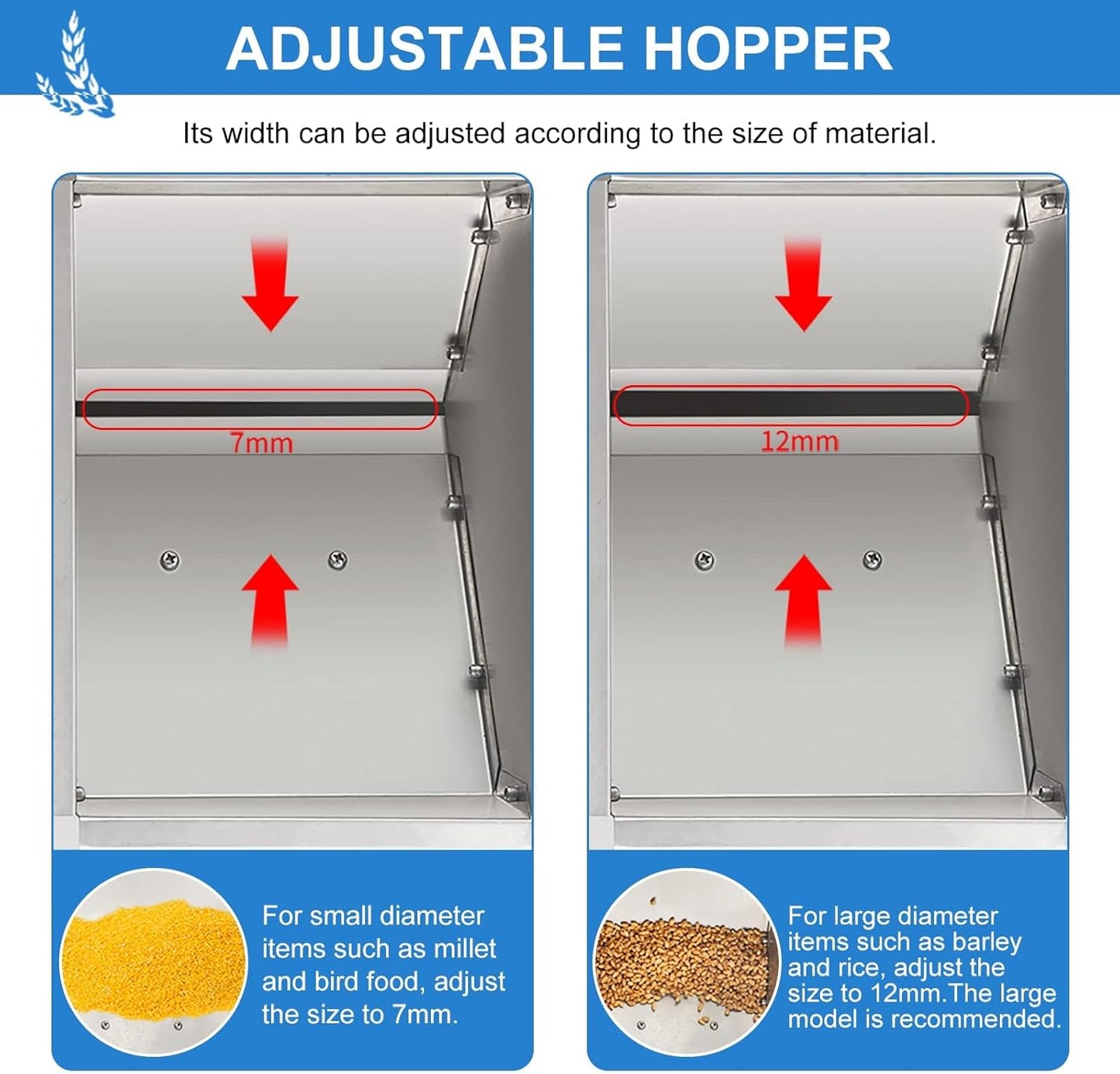 Cereals Blown Shell Splitter Bird Feed Blown Shell Splitter Mini Cereals Winnowing Machine Electric Grain Blown Shell Machine