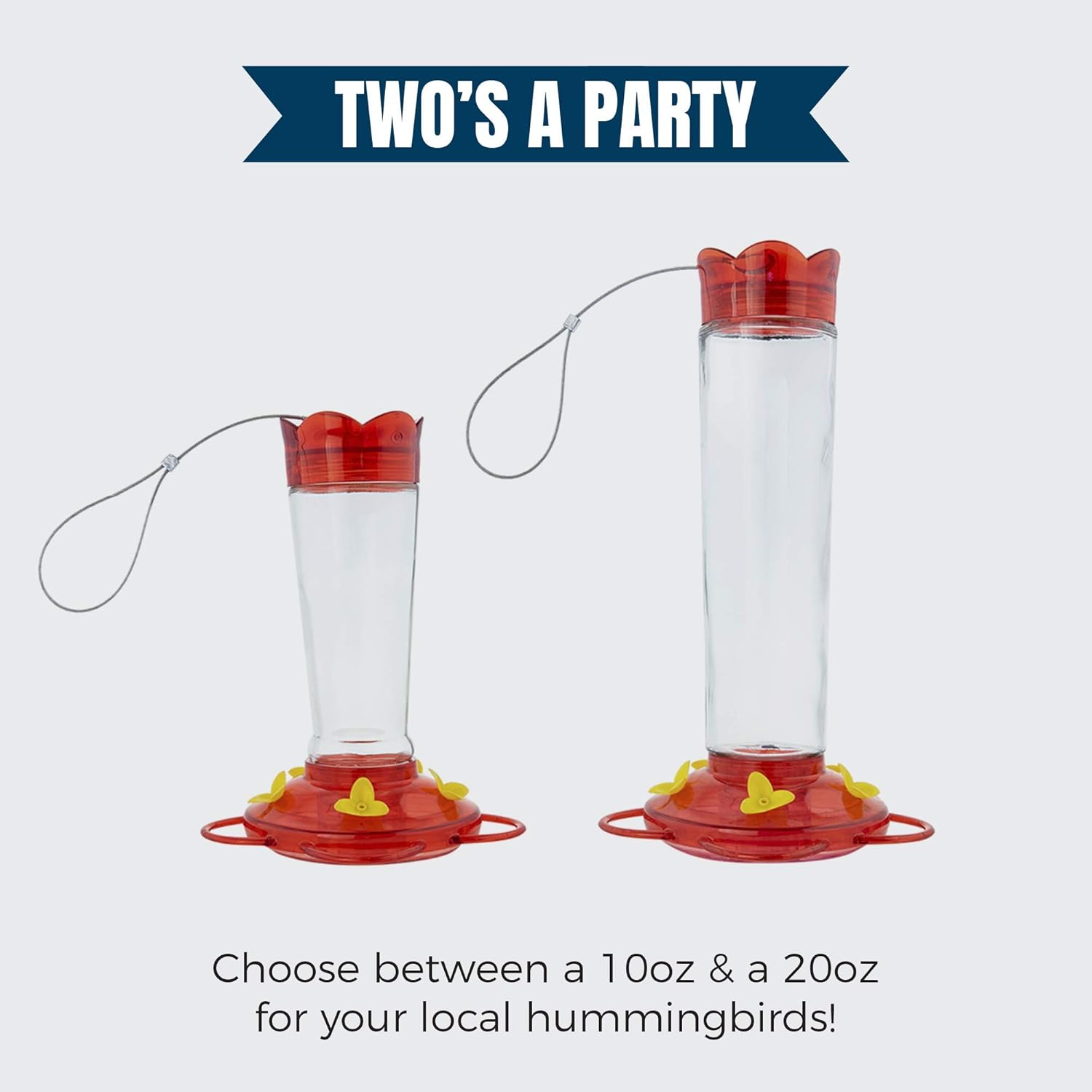 MEKKAPRO Outdoor Hummingbird Feeder Made from Glass, Hanging 5 Nectar 