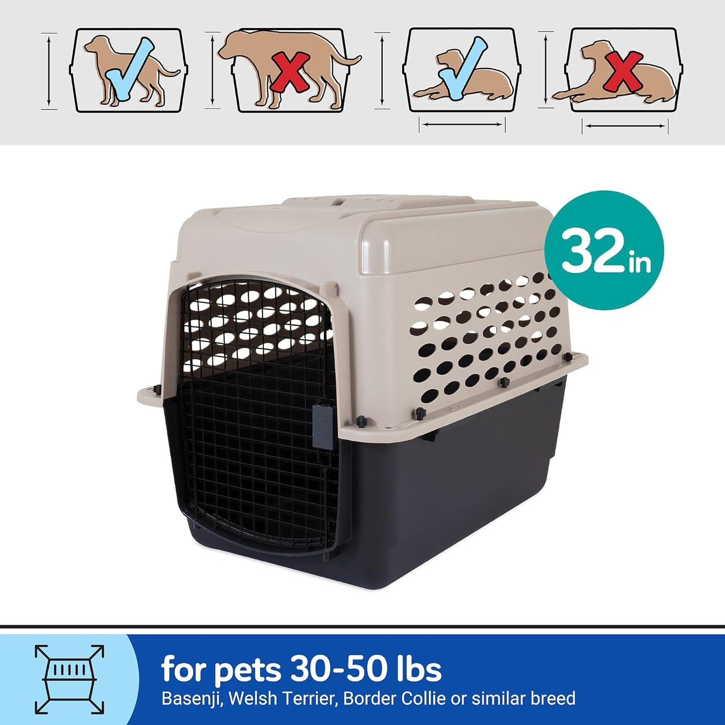 Petmate Vari Dog Kennel - Portable Dog Carriers & Crates for Medium Do