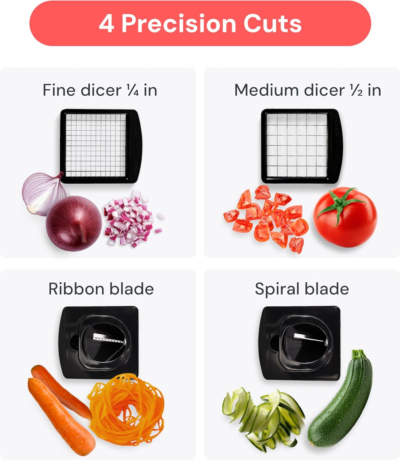 Fullstar The Original Pro Chopper - Vegetable Chopper and Spiralizer, 