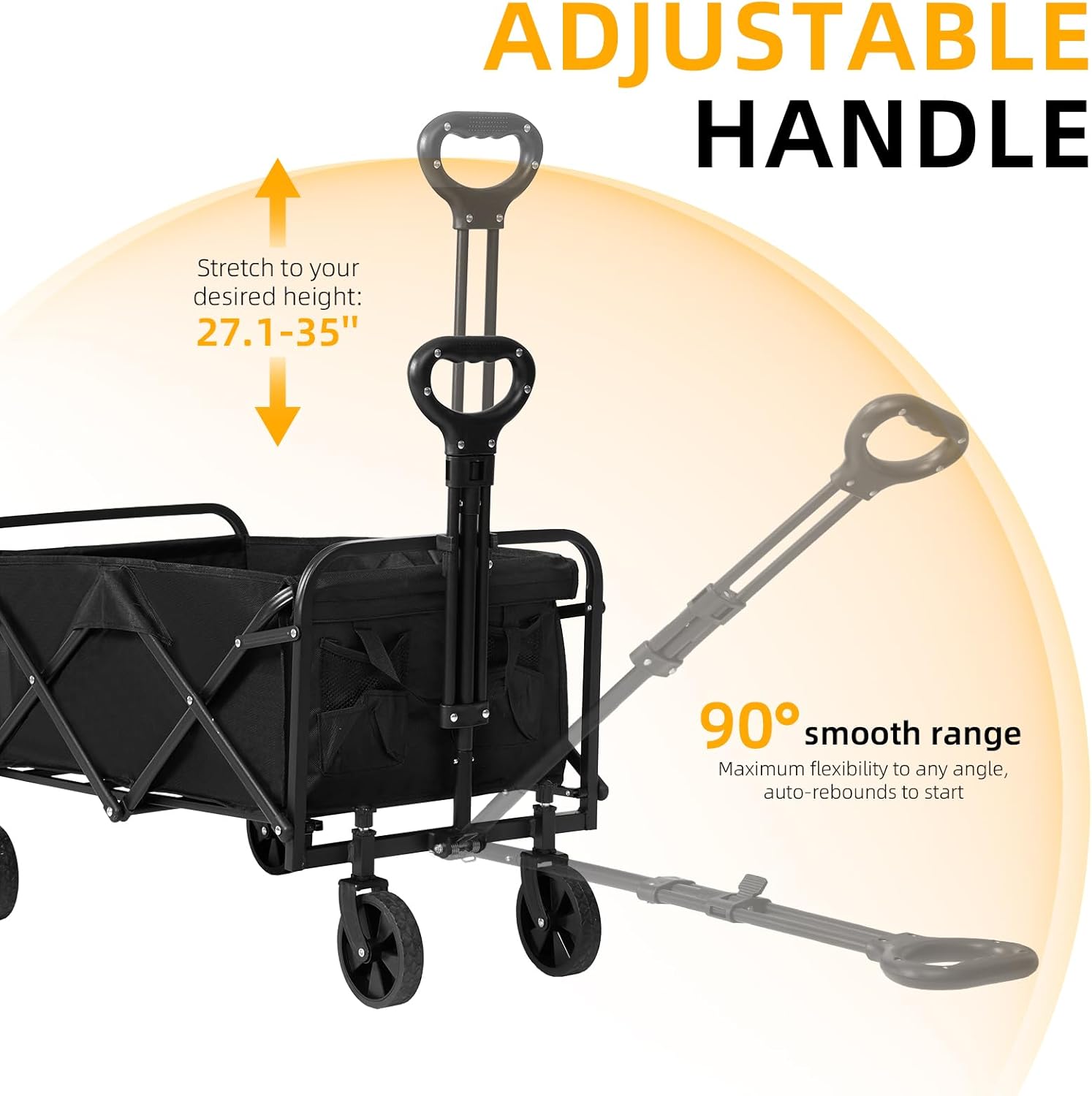 Wagons Carts Foldable with Wheels,Portable Utility 220lbs Collapsible 