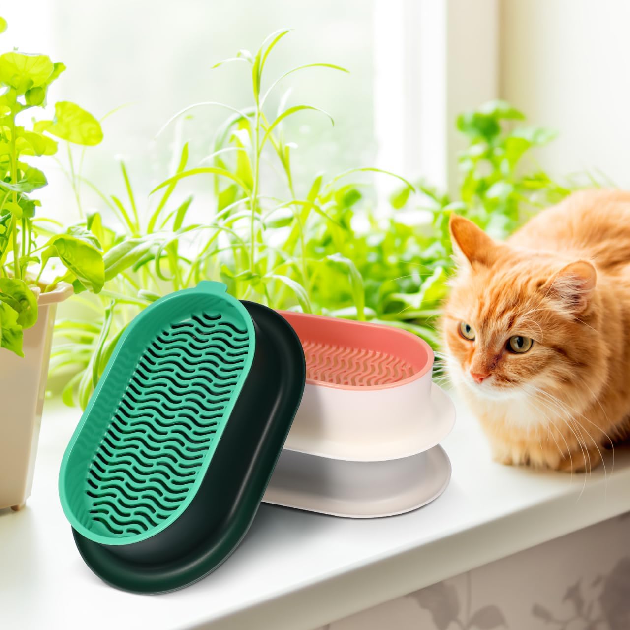 Hydroponic Cat Grass Planter Indoor Soilless Growing Box with Large Water Reservoir Practical Cat Plant Pot for Easy Home Cultivation 7.44X4.84X1.77In