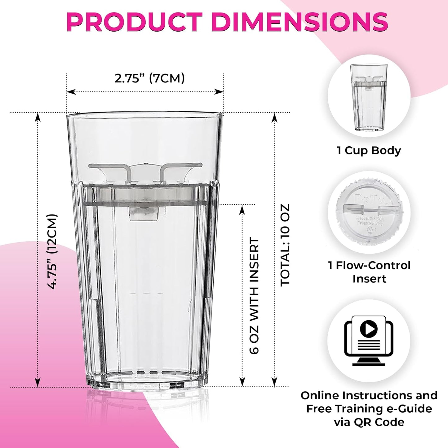 BUNDLE: Reflo Smart Cup (Clear 1-Pack) Open Training Cup, Toddler Cup,