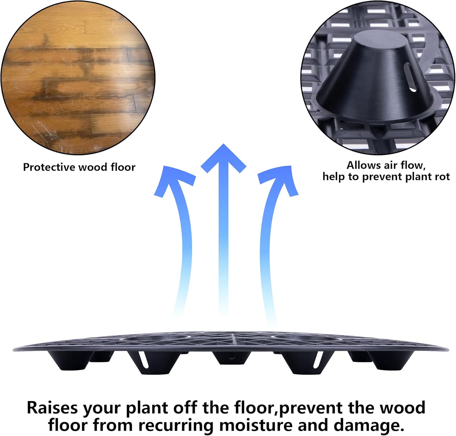 6Pack Large 15" Plant Level Pot Elevator, Heavy Duty Plant Stands, Pla