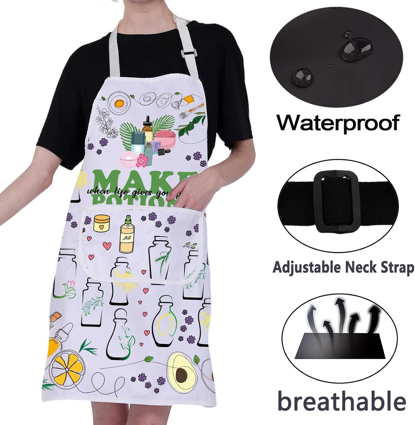 CMNIM Herb Apron with Pockets - Gardening Apron for Herb Lovers