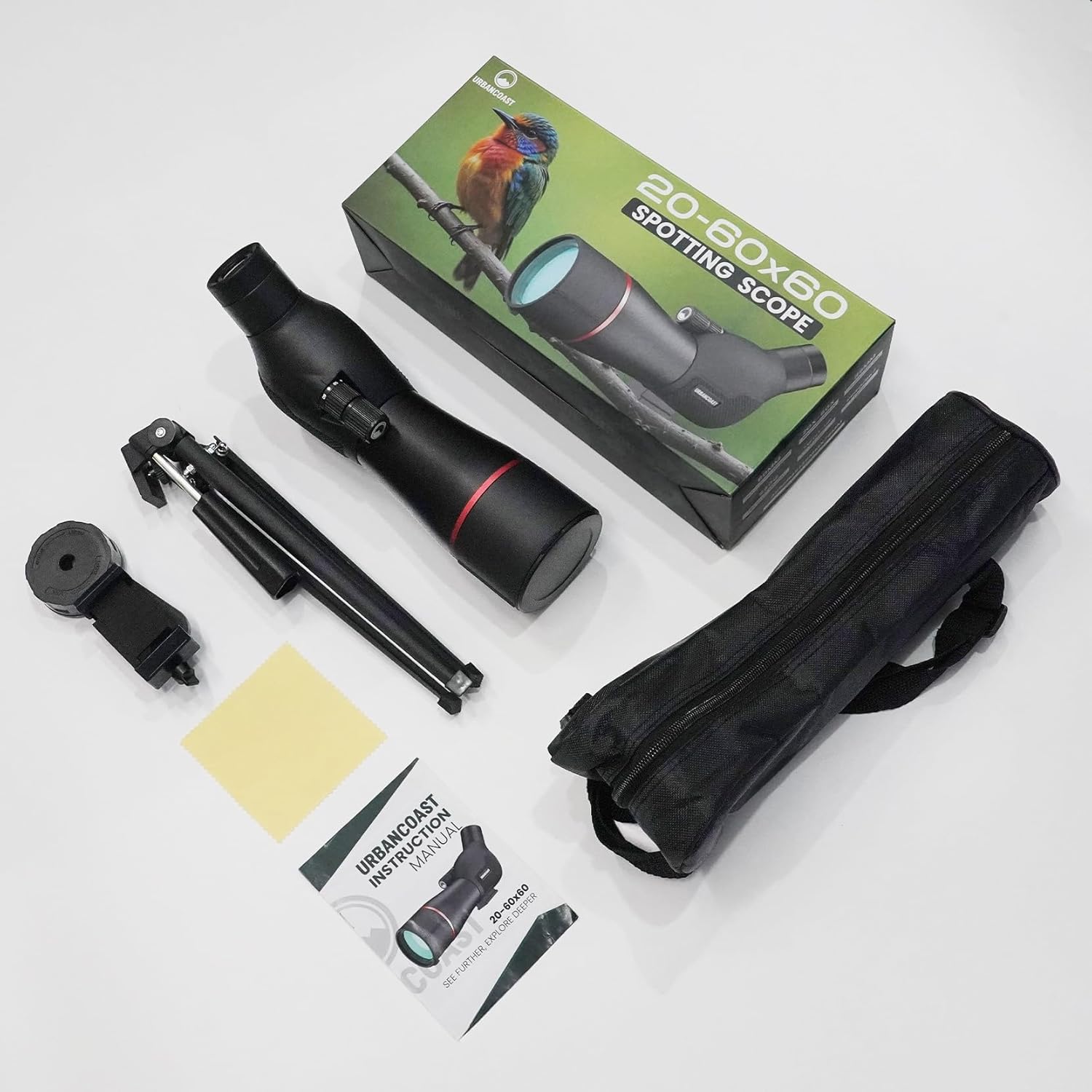 Spotting Scope 20-60x60mm - Waterproof IPX7 Spotter Scope with Phone A