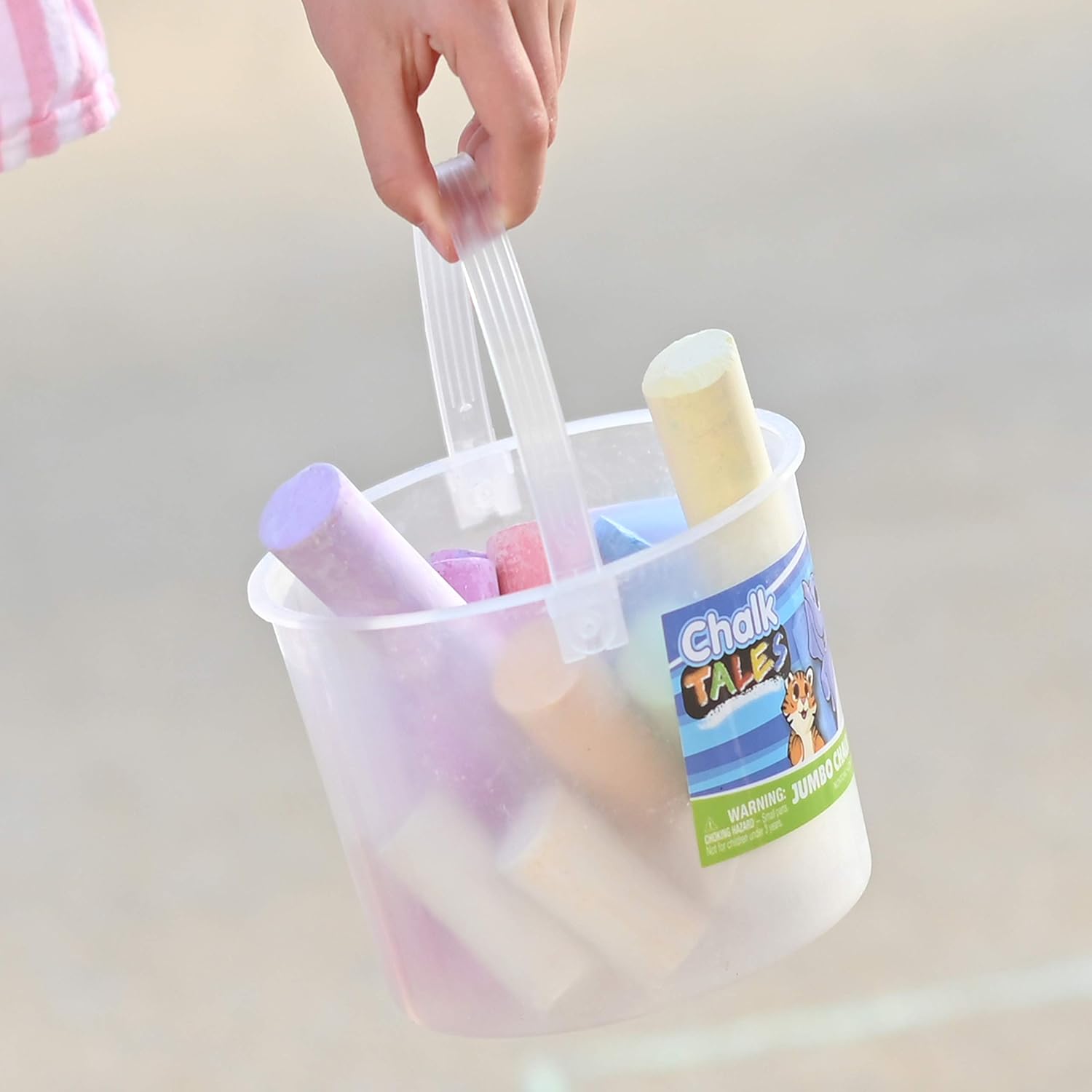 Sunny Days Entertainment Sidewalk Chalk Set for Kids with Storage, Was
