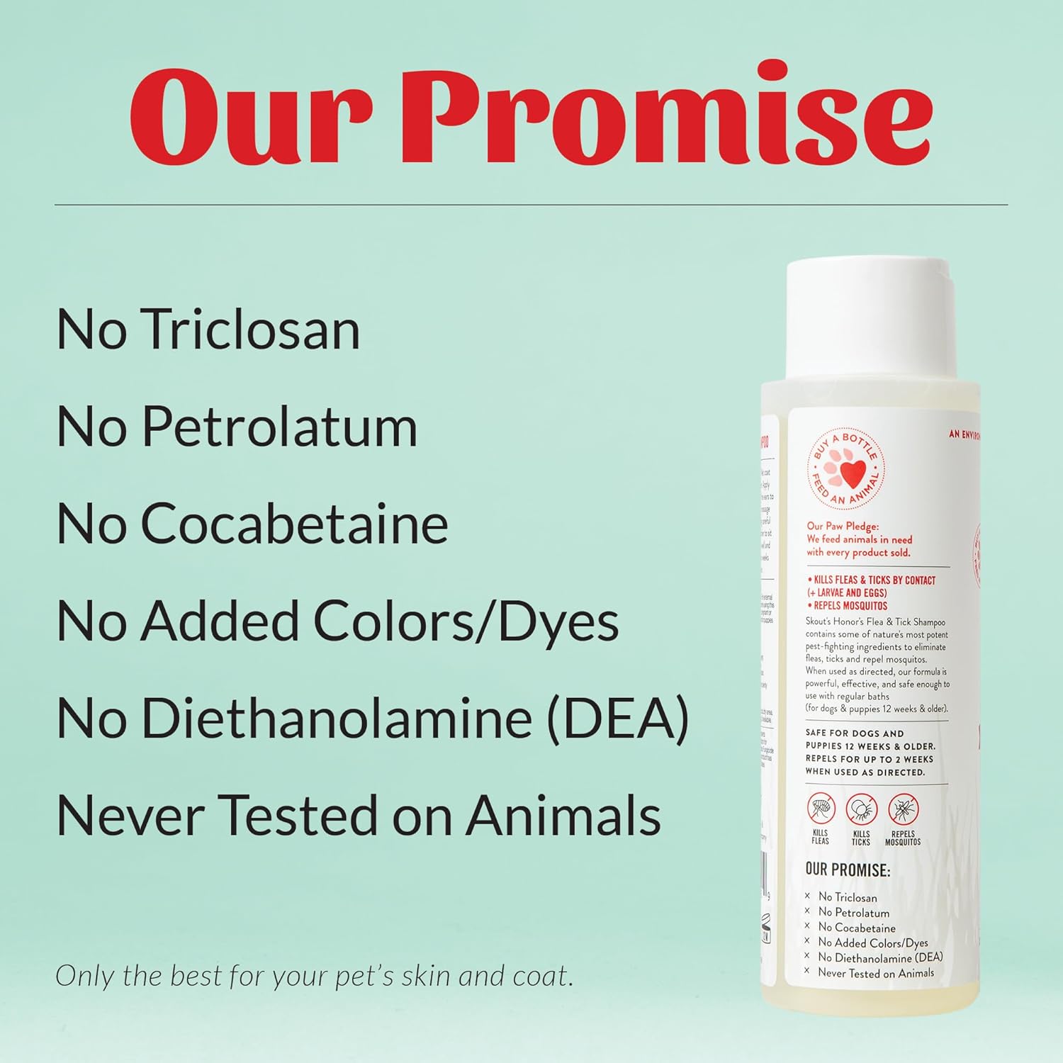Skout's Honor Flea and Tick Shampoo for Dogs - Natural Peppermint & Ce