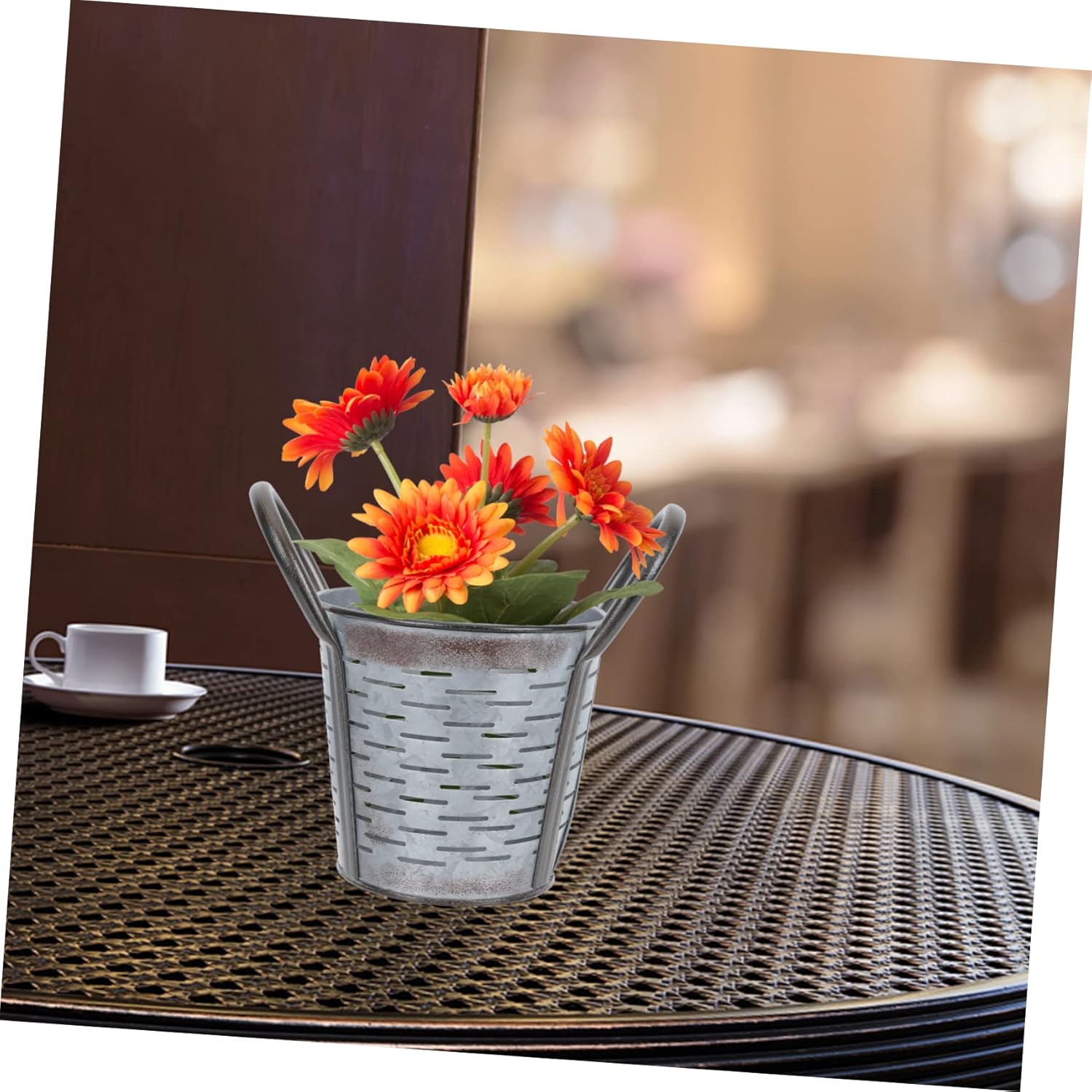 PRETYZOOM Vintage Flower Arrangement Holder Iron Flowerpot Home Planti