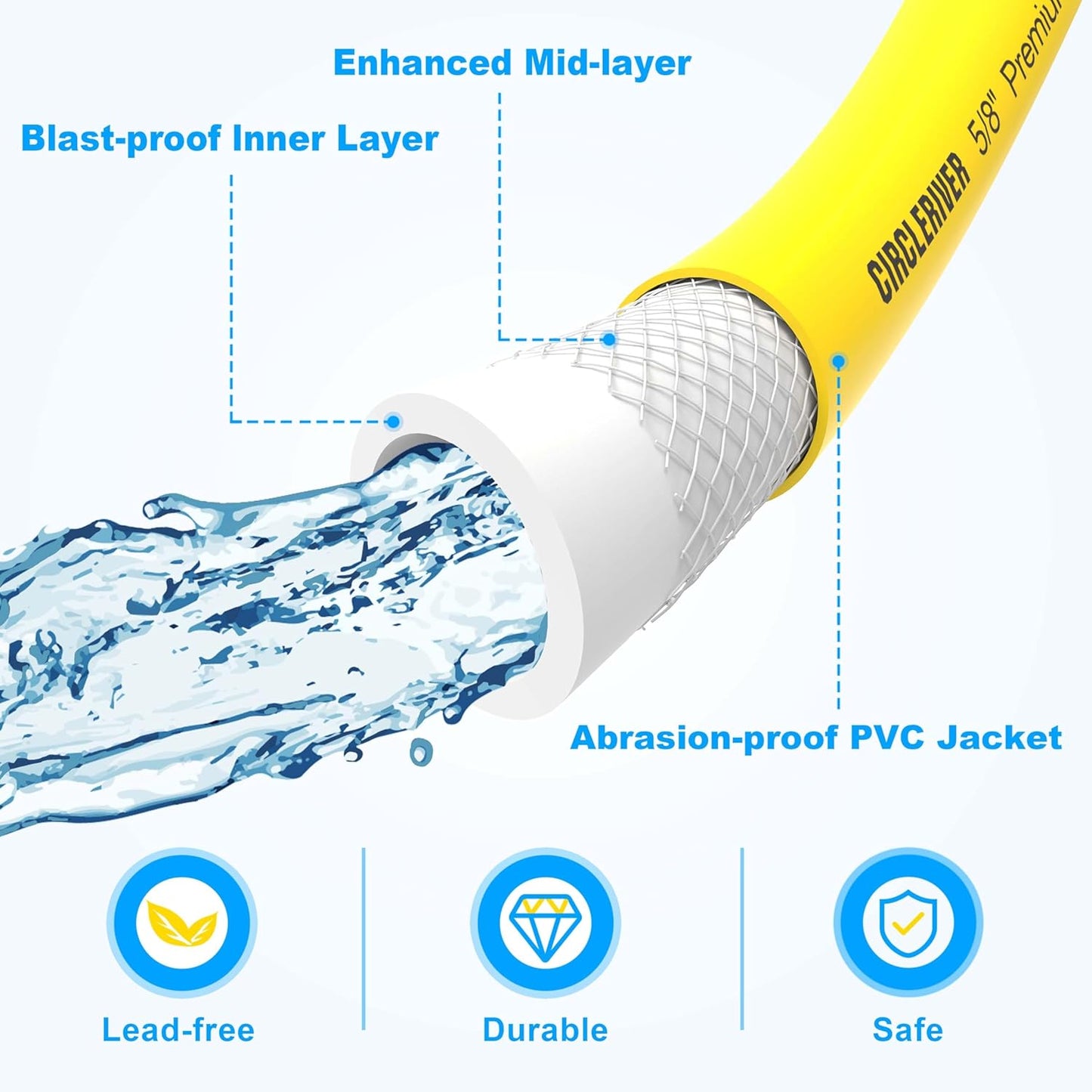 RV Drinking Water Hose 100FT with Storage Bag, 5/8" Premium Fresh Wate