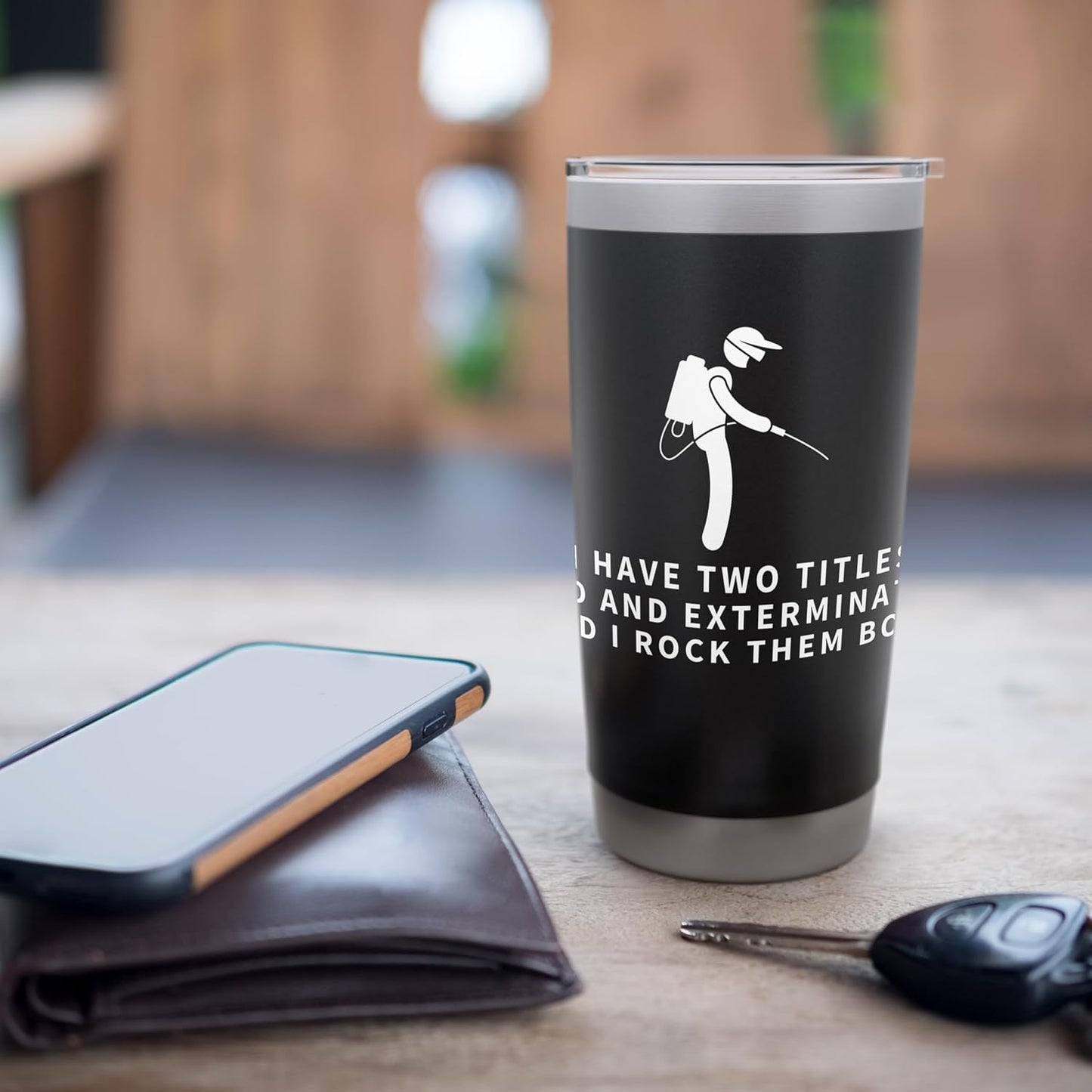Exterminator And Dad Proud Funny Men Pest Control Stainless Steel Insulated Tumbler