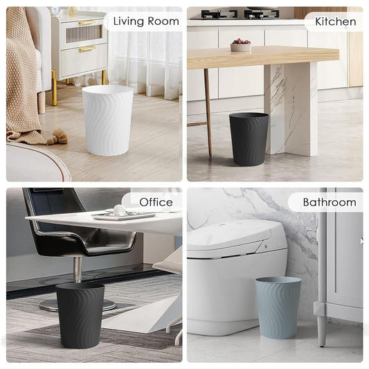 YGJT Small Trash Can, 3 Pack 1.8 Gallons Bathroom Trash Can, Slim Wast