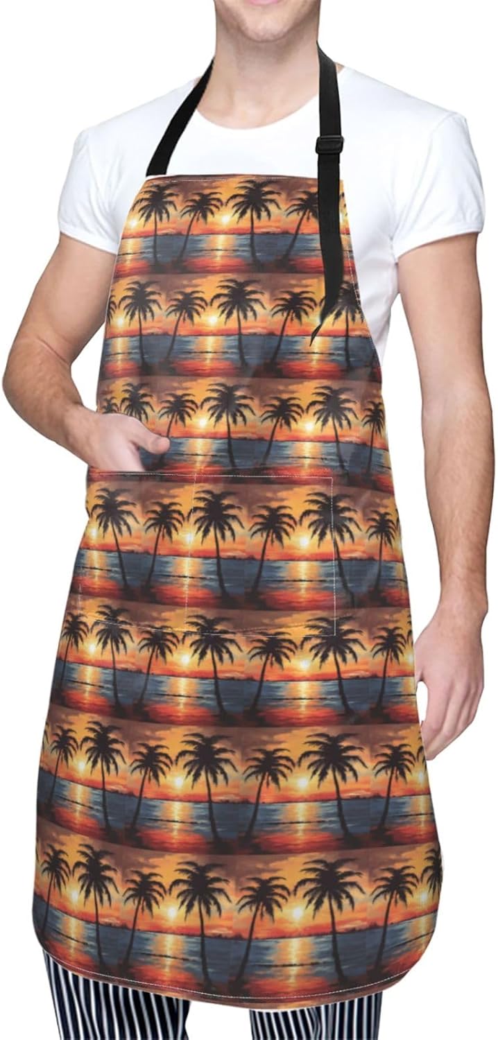 YANYU Space Planet Print 28x33 In Kitchen Apron Stylish Chef Apron wit