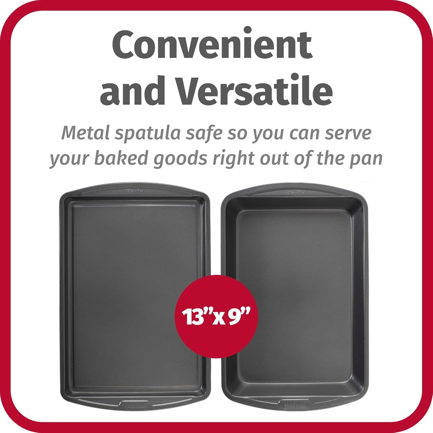 GoodCook Everyday Nonstick Steel 5-Piece Bakeware Set, Gray, Includes 