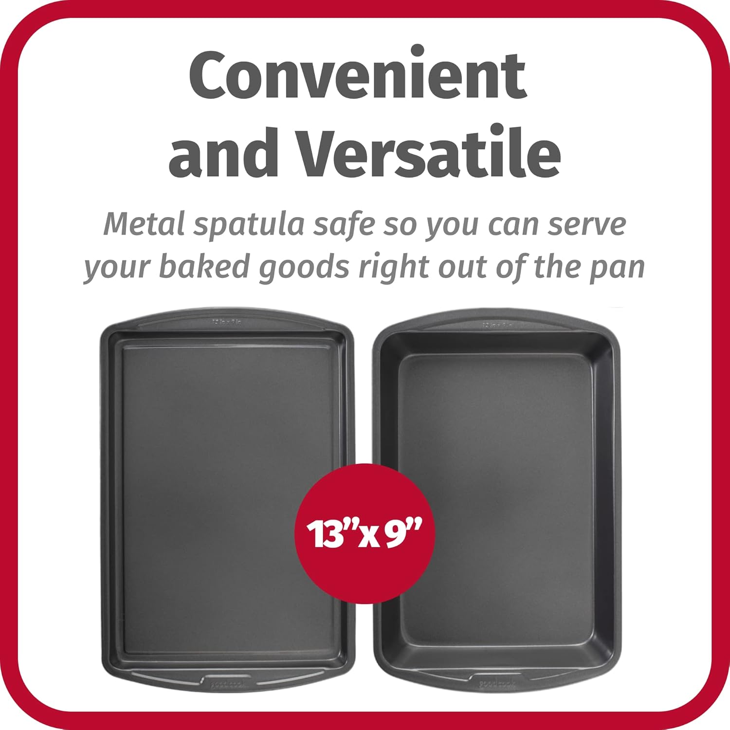 GoodCook Everyday Nonstick Steel 5-Piece Bakeware Set, Gray, Includes 