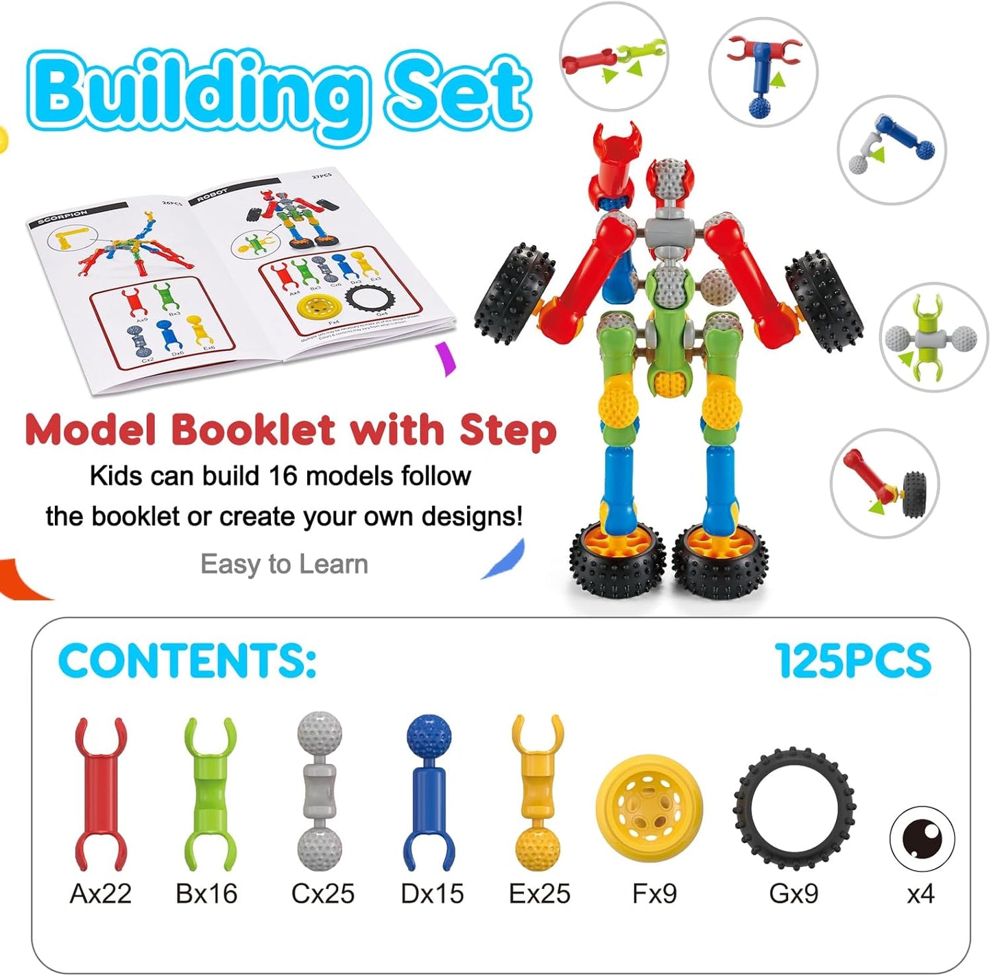 Kids STEM Building Toys for 3 4 5 6 7 8+ Year Old Boy Girl Birthday Gi