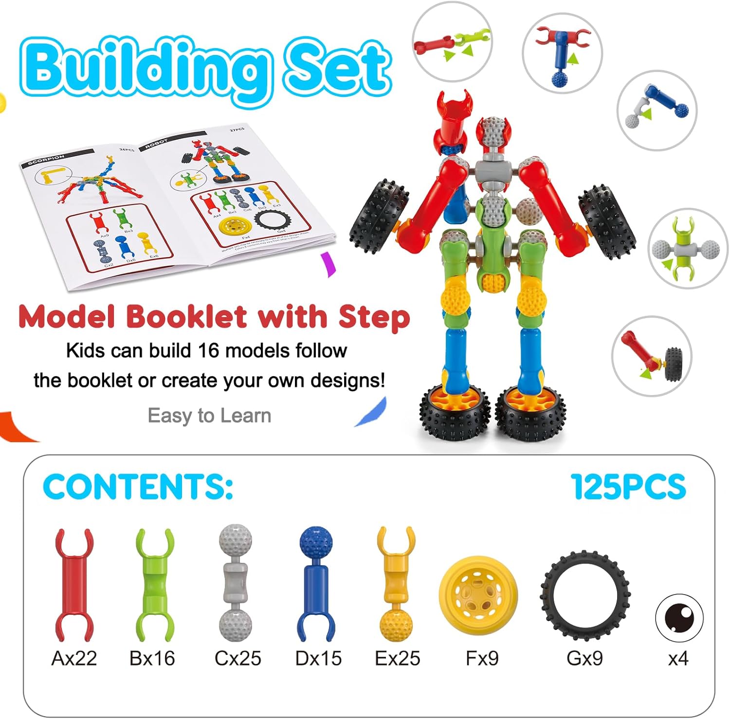 Kids STEM Building Toys for 3 4 5 6 7 8+ Year Old Boy Girl Birthday Gi