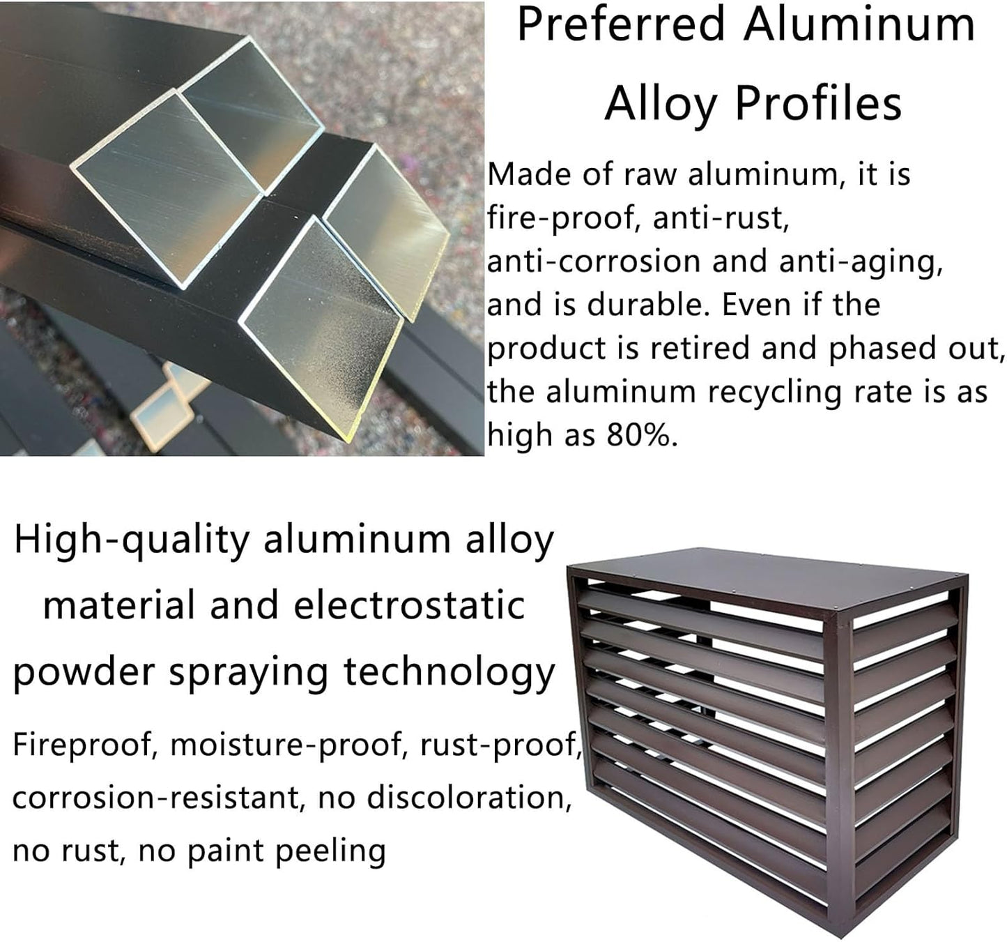 Aluminum air conditioner and heat pump cover, protect mini split outdoor air conditioner rack, air conditioner protective cover, reduce noise, shelf-mounted plant stand, suitable for outdoor use ( Col