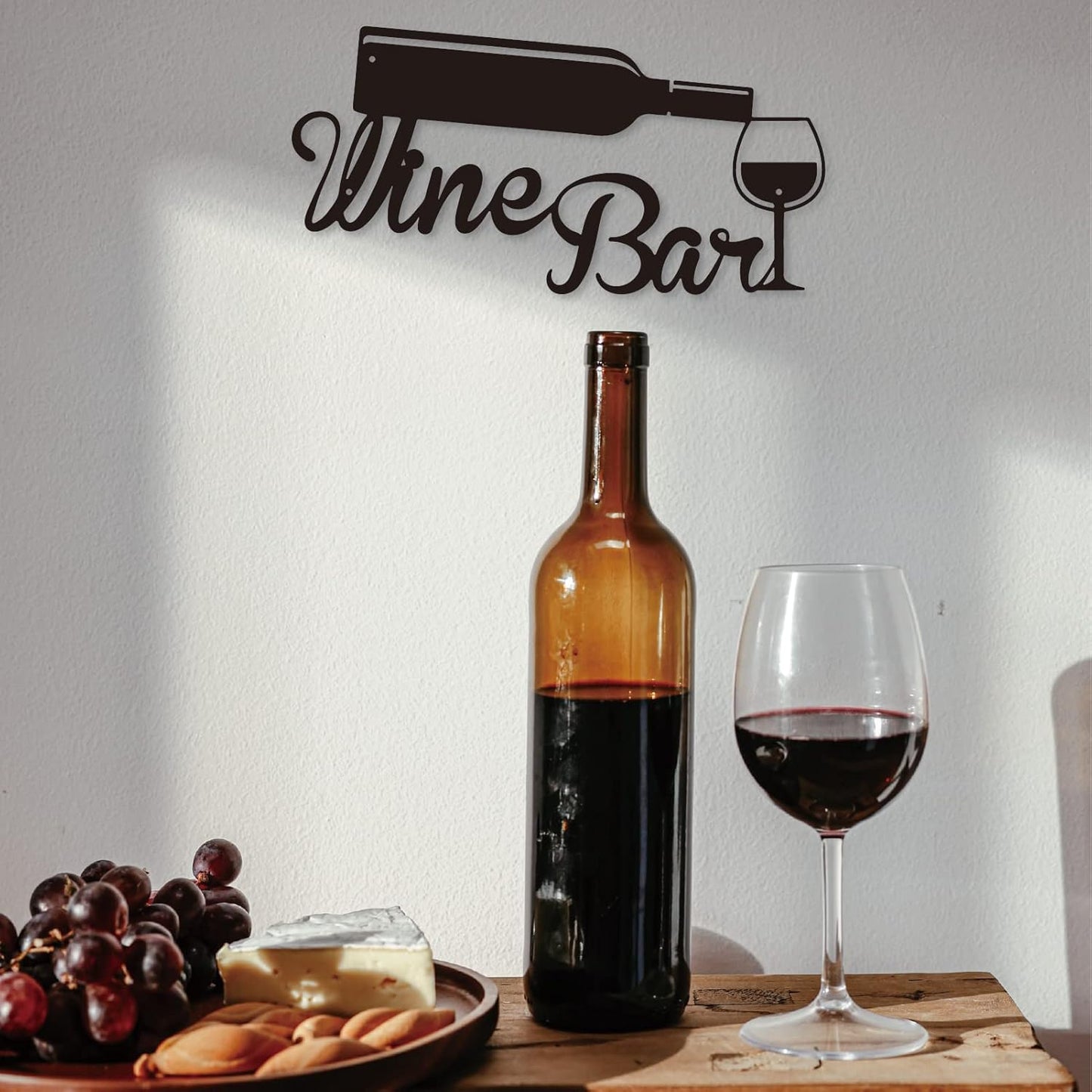 Wine Bar Metal Sign for Wall Decor, Vintage Metal Plaque for Home Offi