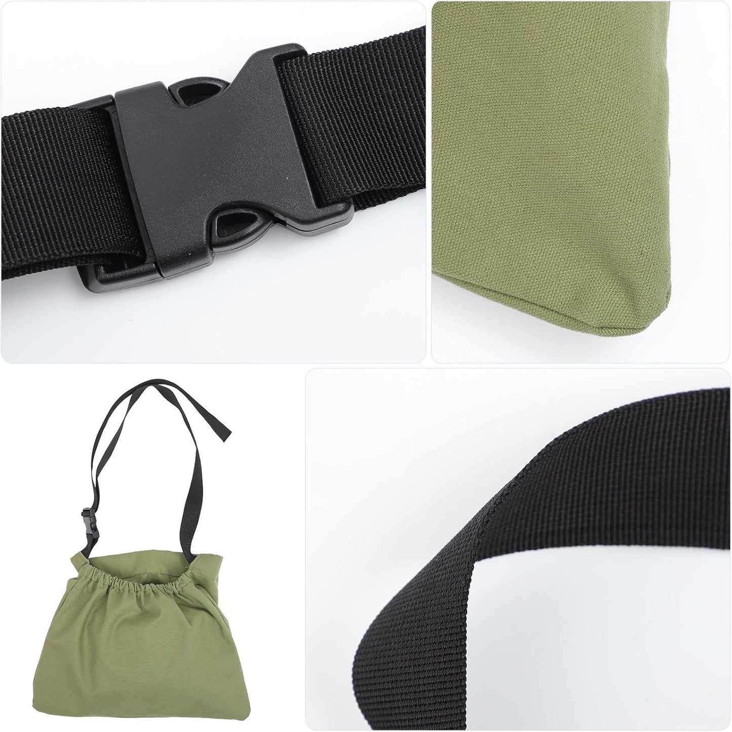 Milisten Fruit Picking Apron Vegetable Harvesting Pouch with Waist Strap, Outdoor Garden Storage Bag for Fruits and Vegetables, Sturdy Green Mesh Apron for Orchard and Farm Use