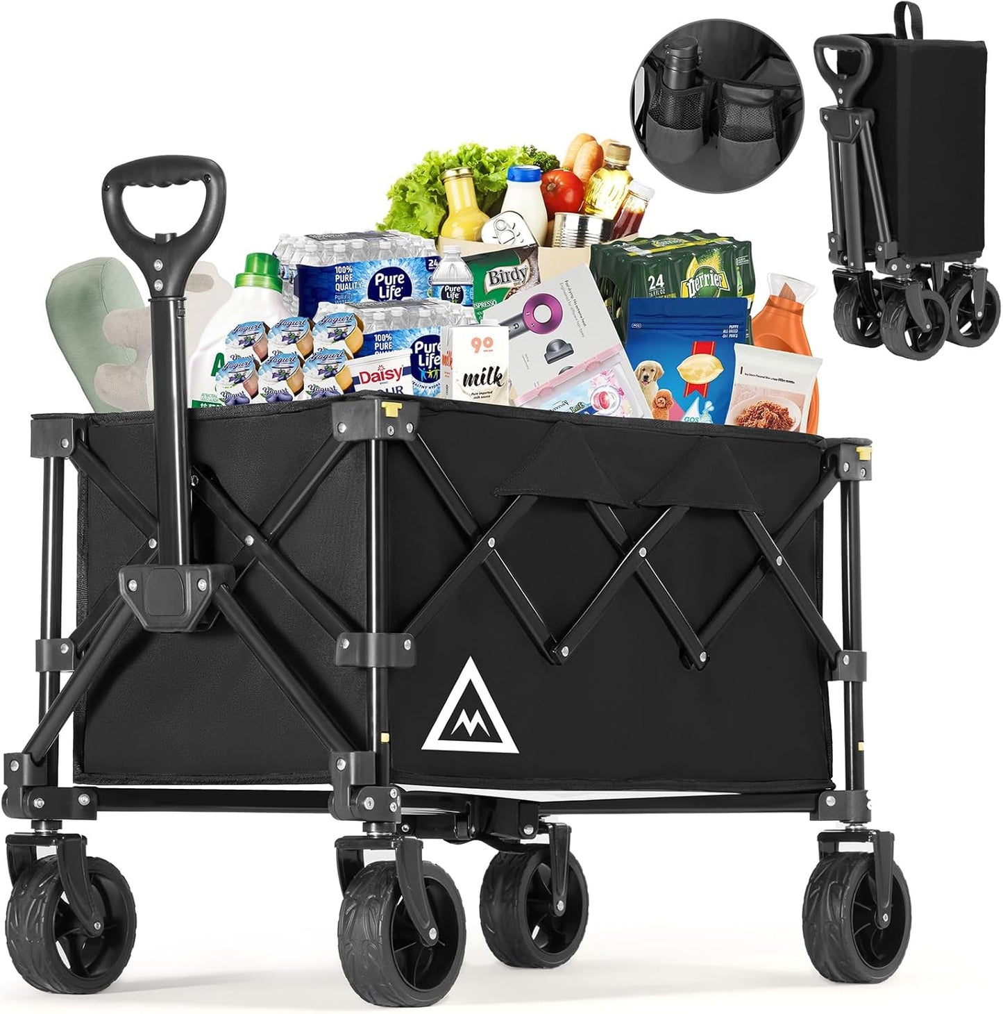 Wagon Cart Shopping Foldable Folding Collapsible with Wheels Big On Be