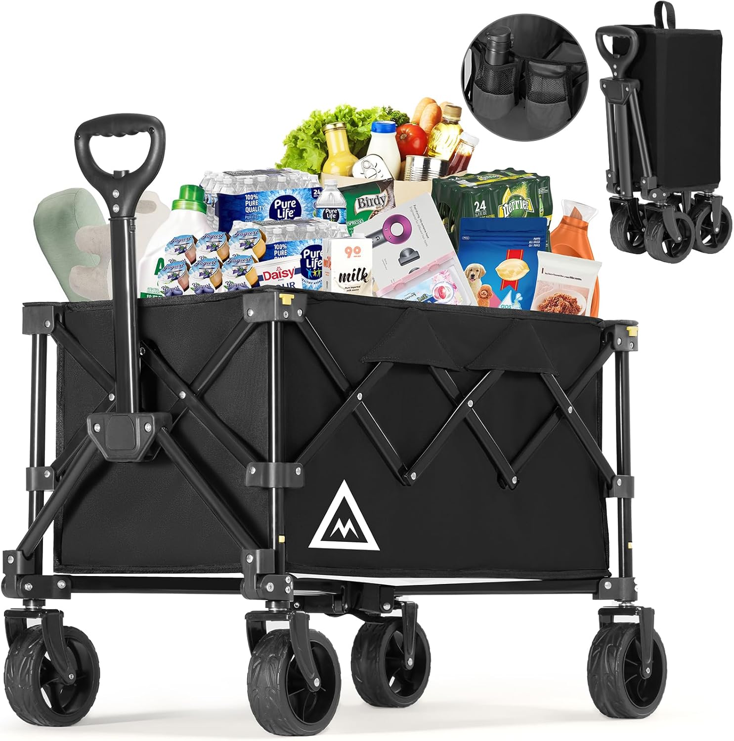 Wagon Cart Shopping Foldable Folding Collapsible with Wheels Big On Be