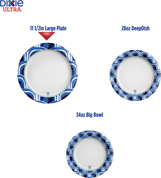 Dixie Ultra, Large Paper Plates, 11 Inch, 25 Count, 3X Stronger*, Heavy Duty, Microwave-Safe, Soak-Proof, Cut Resistant, Great for Heavy, Messy Meals