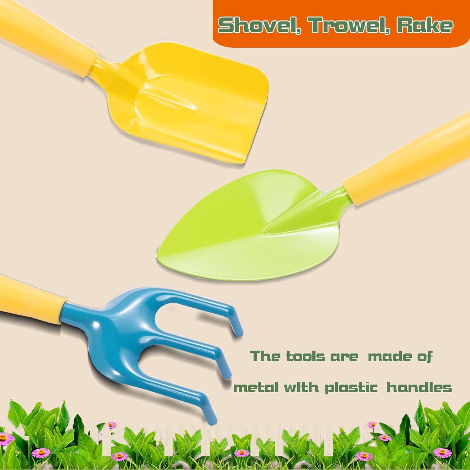 Kids Gardening Set, Kids Gardening Tools with Watering Can, Shovel, Ra