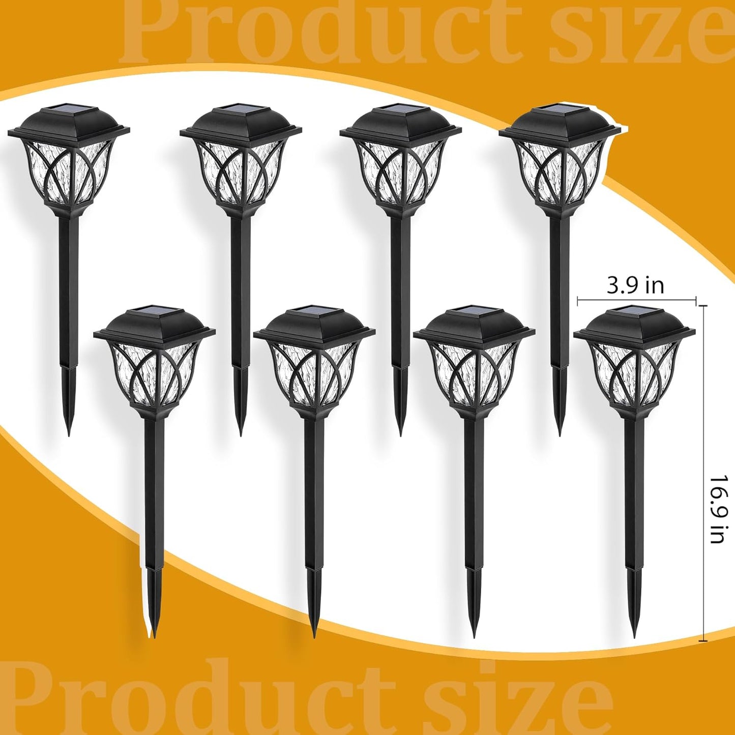 GIGALUMI 6 Pack Solar Lights Outdoor Waterproof, LED Solar Garden Ligh
