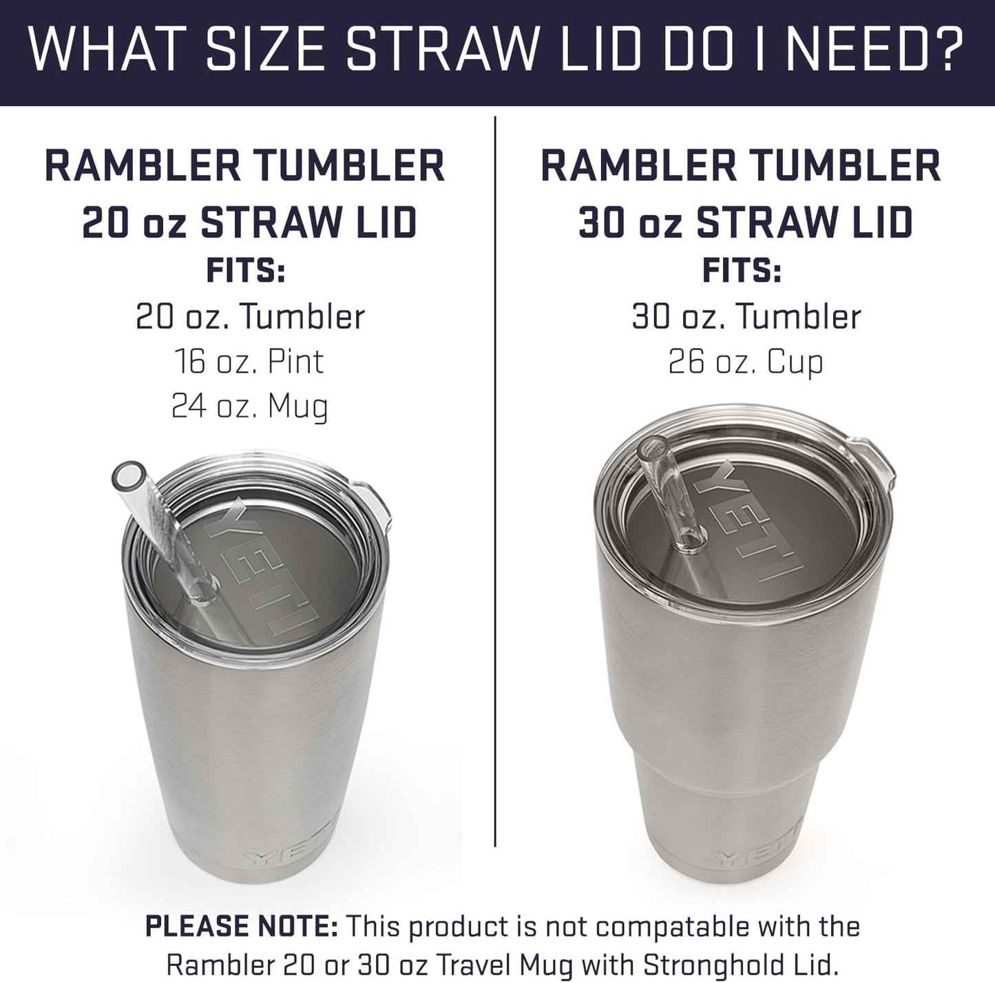 YETI Rambler 20 oz Replacement Lid with Straw